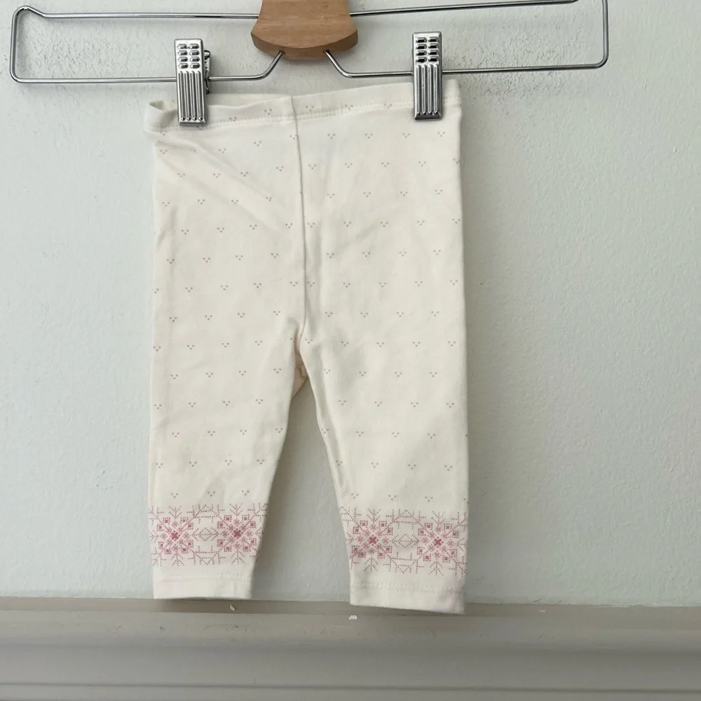 Ralph Lauren Cream and Pink Kids Leggings Baby 0-3 months